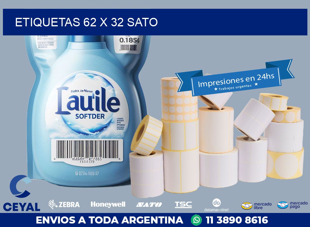 ETIQUETAS 62 x 32 SATO