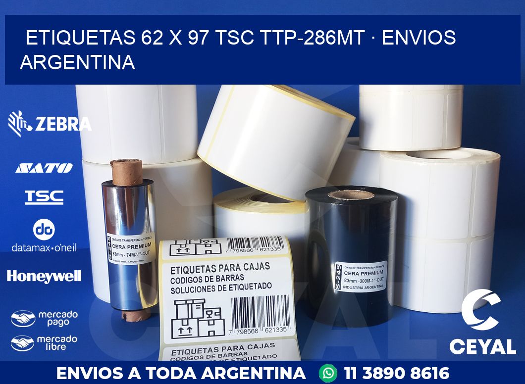 ETIQUETAS 62 x 97 TSC TTP-286MT · ENVIOS ARGENTINA