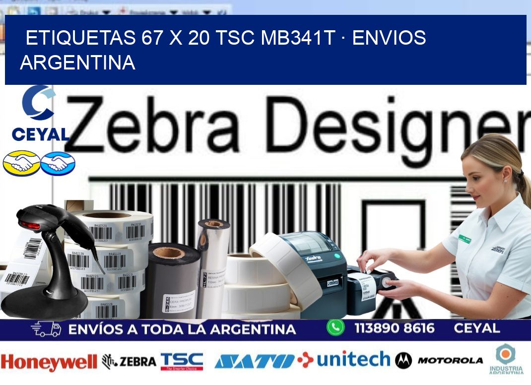 ETIQUETAS 67 x 20 TSC MB341T · ENVIOS ARGENTINA