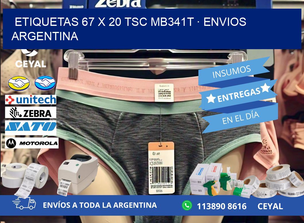 ETIQUETAS 67 x 20 TSC MB341T · ENVIOS ARGENTINA