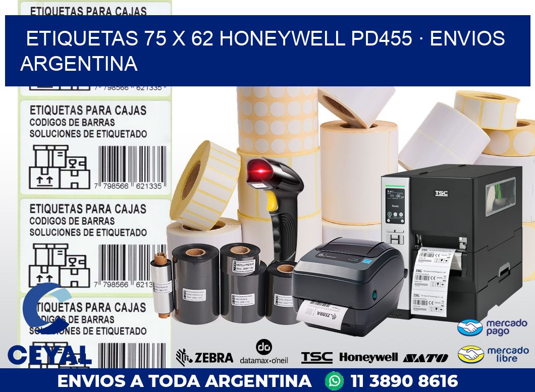 ETIQUETAS 75 x 62 HONEYWELL PD455 · ENVIOS ARGENTINA
