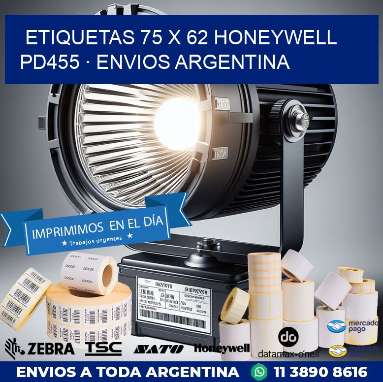 ETIQUETAS 75 x 62 HONEYWELL PD455 · ENVIOS ARGENTINA