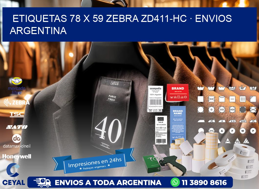 ETIQUETAS 78 x 59 ZEBRA ZD411-HC · ENVIOS ARGENTINA