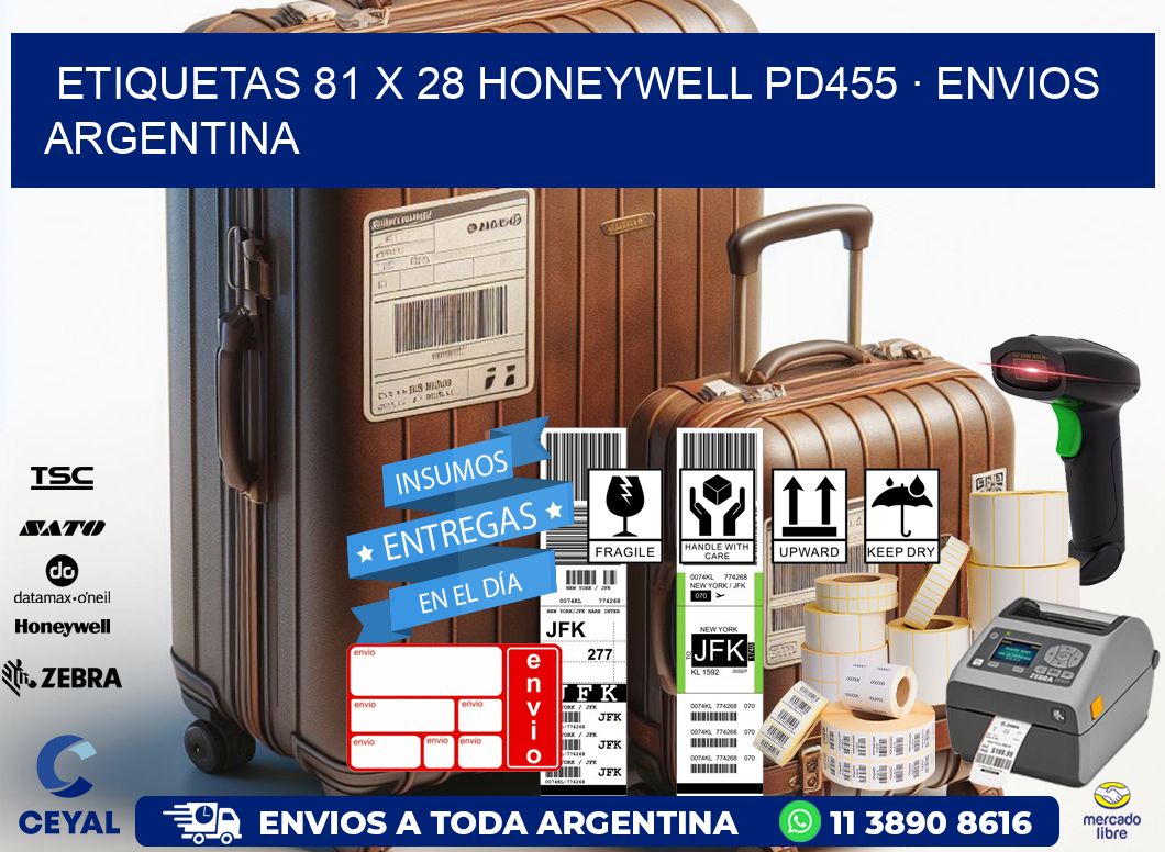 ETIQUETAS 81 x 28 HONEYWELL PD455 · ENVIOS ARGENTINA