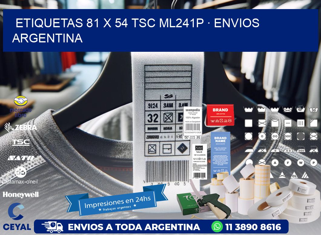 ETIQUETAS 81 x 54 TSC ML241P · ENVIOS ARGENTINA