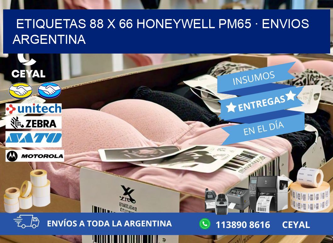 ETIQUETAS 88 x 66 HONEYWELL PM65 · ENVIOS ARGENTINA