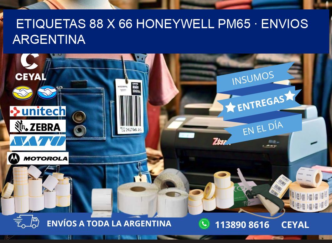 ETIQUETAS 88 x 66 HONEYWELL PM65 · ENVIOS ARGENTINA