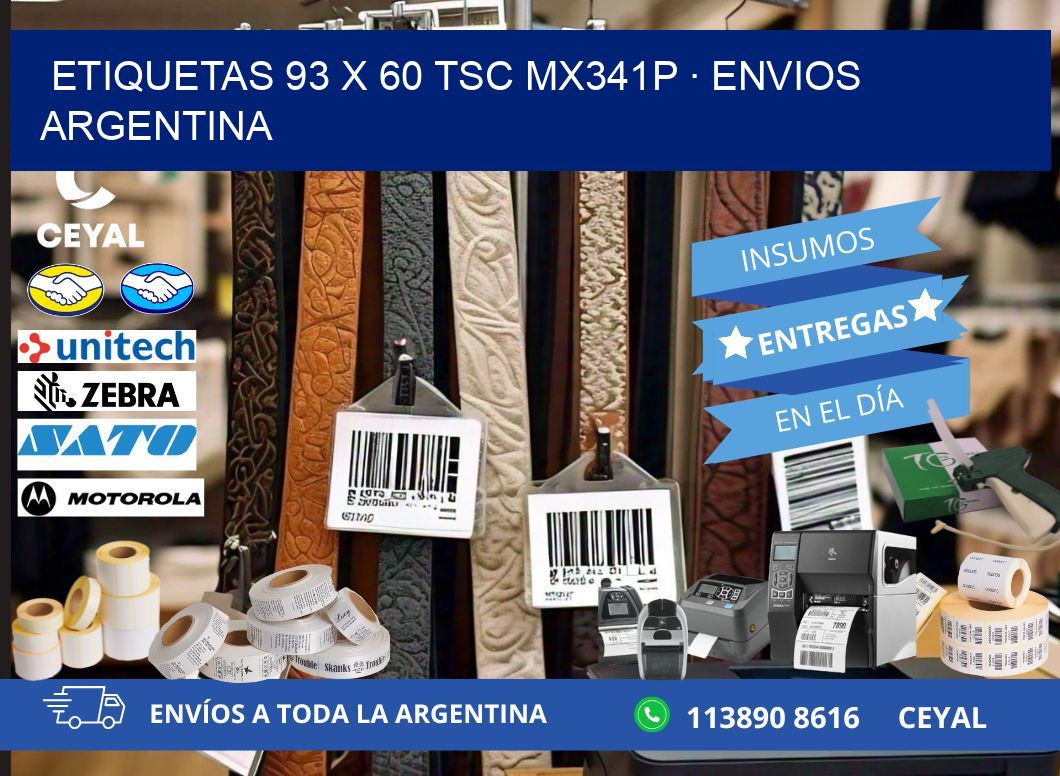 ETIQUETAS 93 x 60 TSC MX341P · ENVIOS ARGENTINA