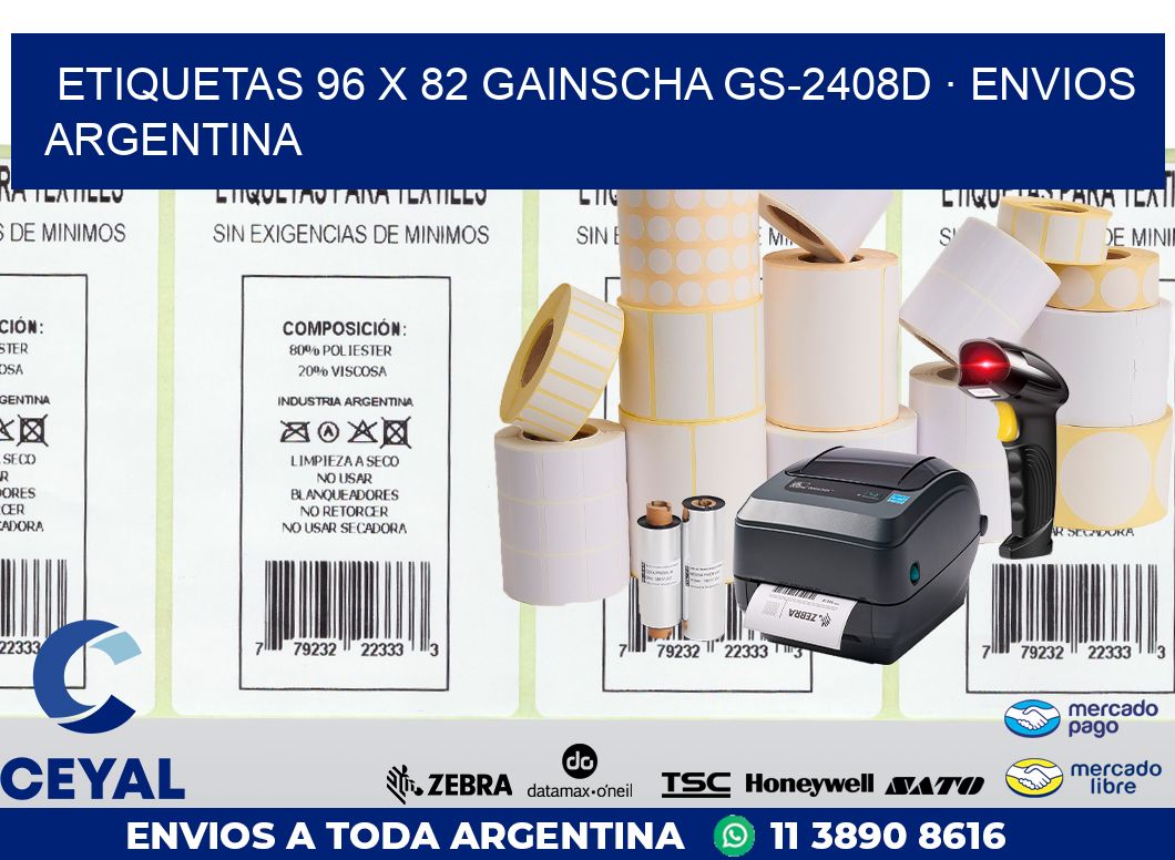 ETIQUETAS 96 x 82 GAINSCHA GS-2408D · ENVIOS ARGENTINA