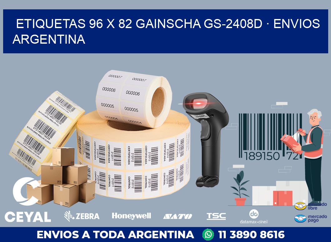 ETIQUETAS 96 x 82 GAINSCHA GS-2408D · ENVIOS ARGENTINA