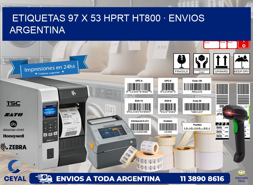 ETIQUETAS 97 x 53 HPRT HT800 · ENVIOS ARGENTINA
