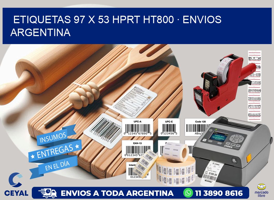 ETIQUETAS 97 x 53 HPRT HT800 · ENVIOS ARGENTINA