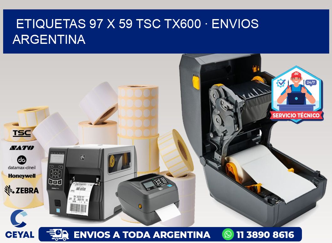 ETIQUETAS 97 x 59 TSC TX600 · ENVIOS ARGENTINA