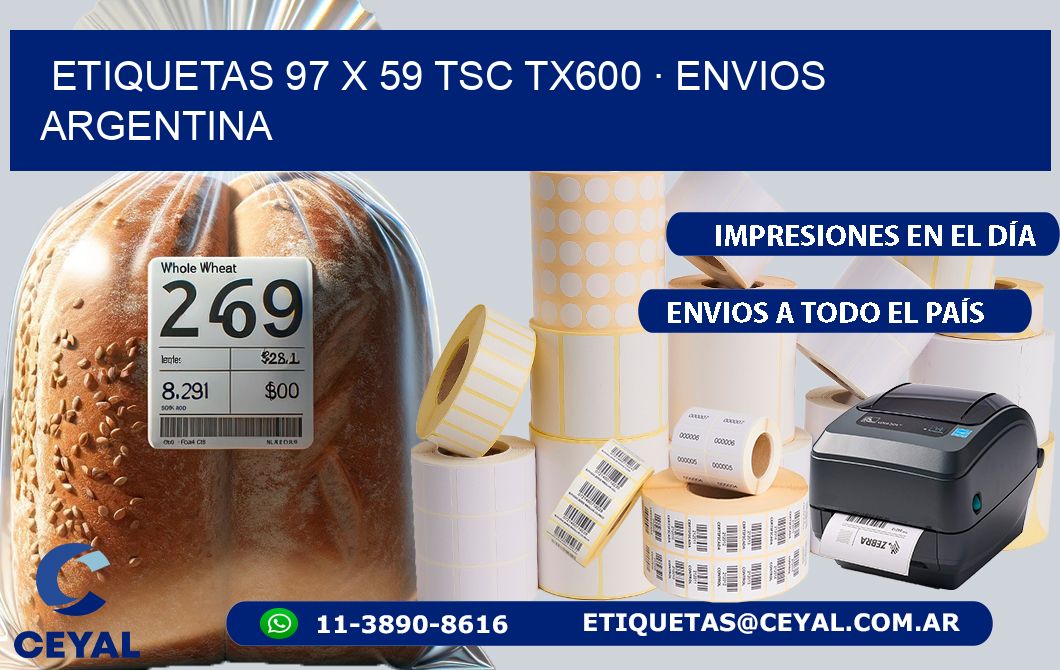 ETIQUETAS 97 x 59 TSC TX600 · ENVIOS ARGENTINA
