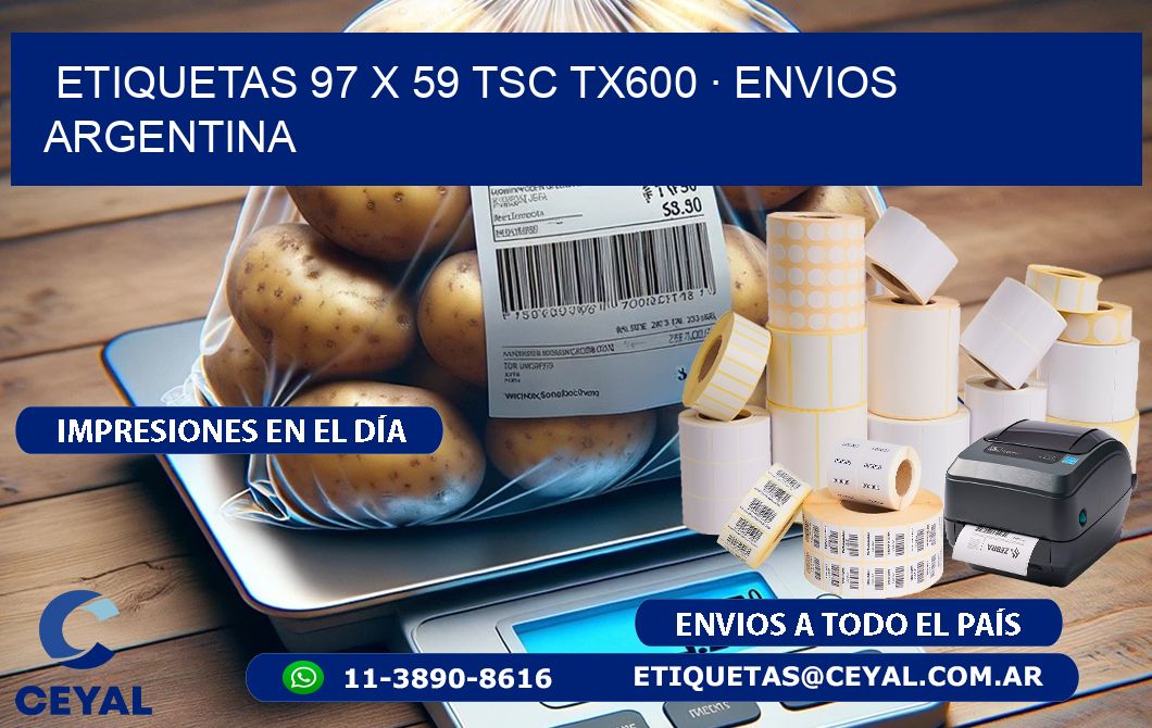 ETIQUETAS 97 x 59 TSC TX600 · ENVIOS ARGENTINA