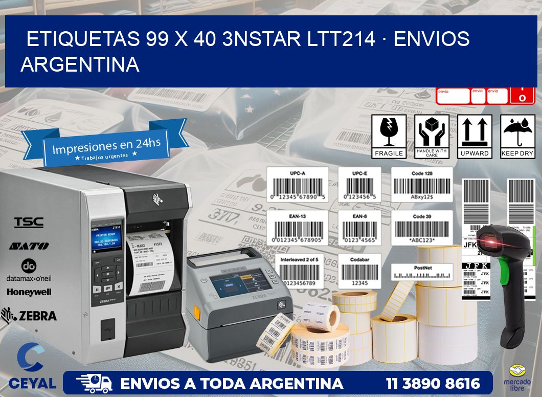 ETIQUETAS 99 x 40 3NSTAR LTT214 · ENVIOS ARGENTINA