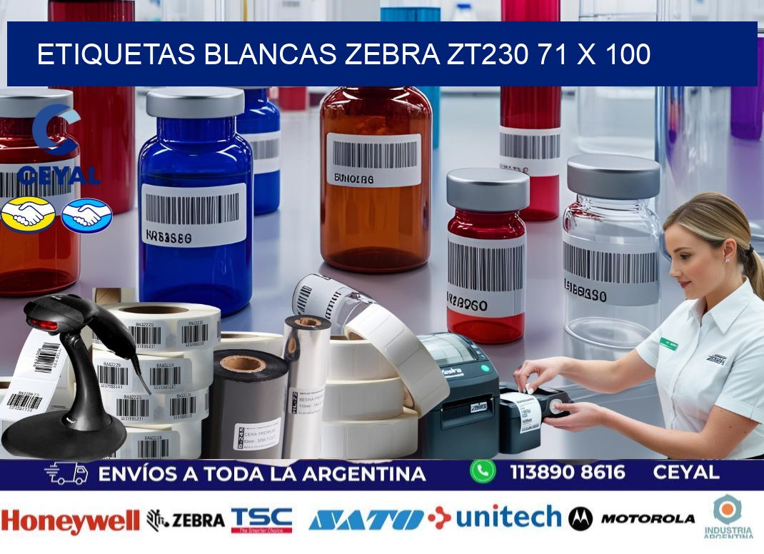 ETIQUETAS BLANCAS ZEBRA ZT230 71 x 100