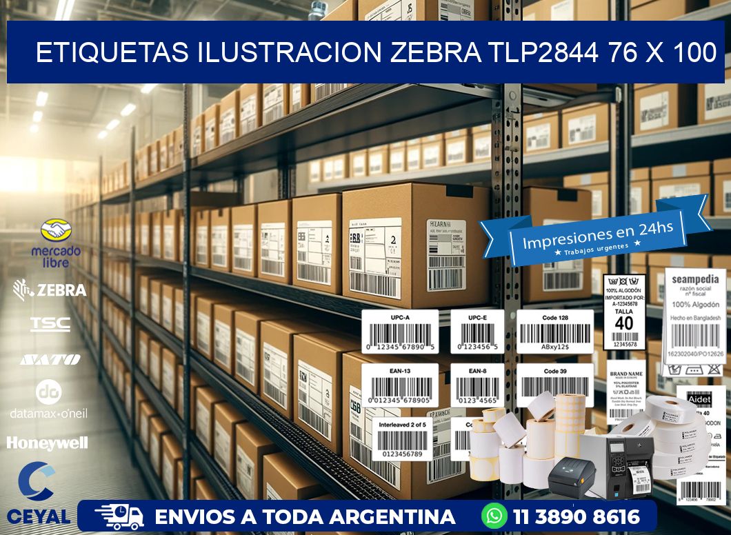 ETIQUETAS ILUSTRACION ZEBRA TLP2844 76 x 100