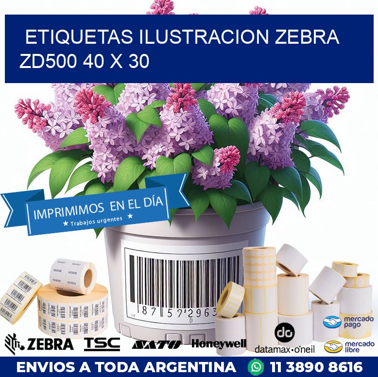 ETIQUETAS ILUSTRACION ZEBRA ZD500 40 x 30