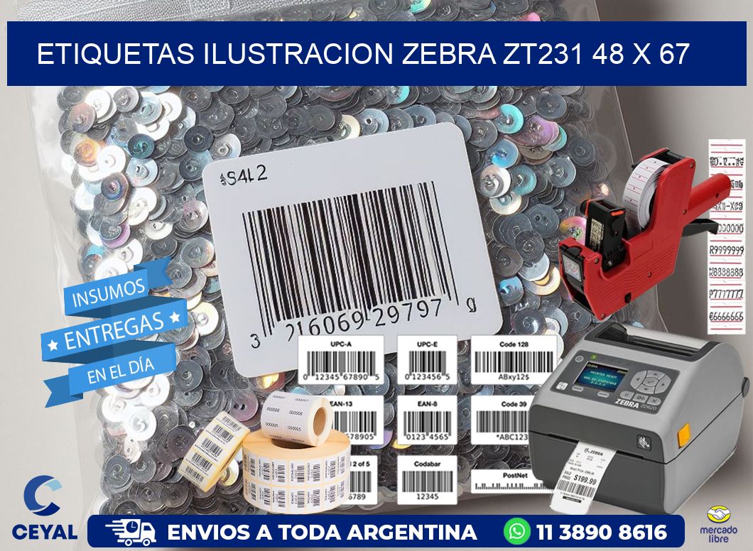 ETIQUETAS ILUSTRACION ZEBRA ZT231 48 x 67