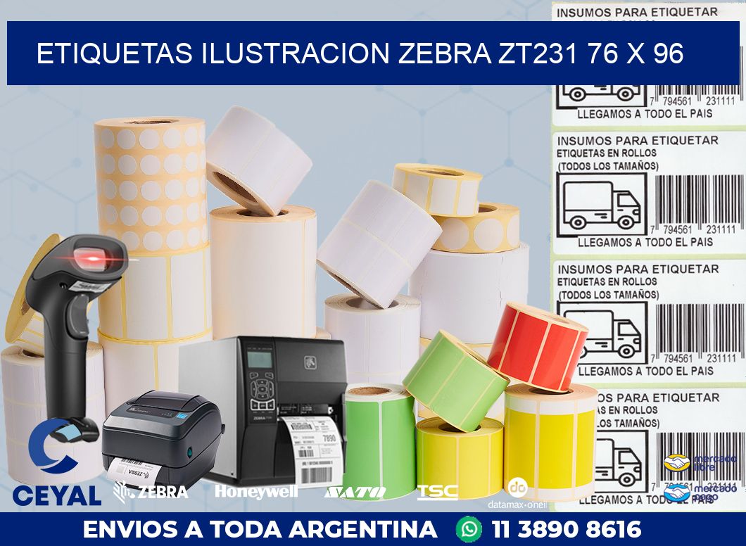 ETIQUETAS ILUSTRACION ZEBRA ZT231 76 x 96