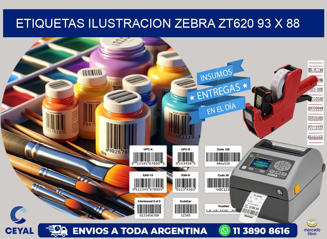 ETIQUETAS ILUSTRACION ZEBRA ZT620 93 x 88