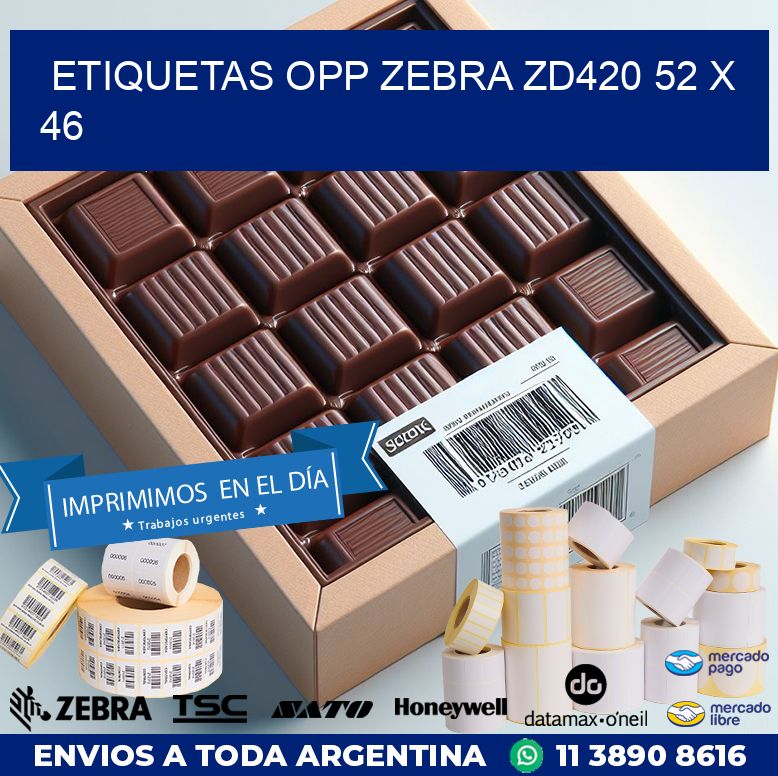ETIQUETAS OPP ZEBRA ZD420 52 x 46