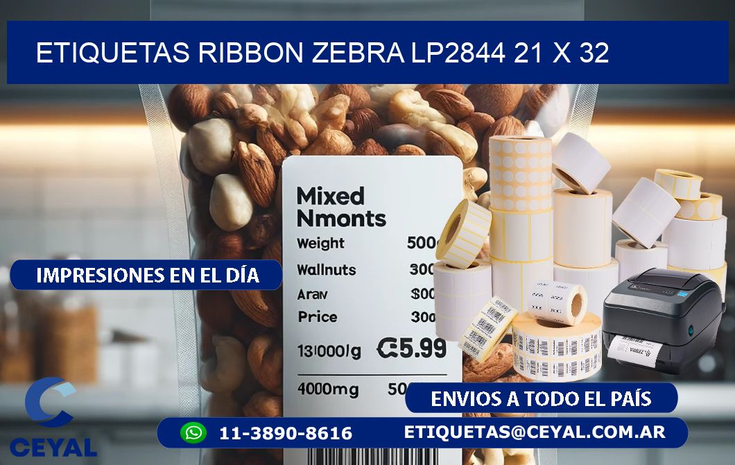 ETIQUETAS RIBBON Zebra LP2844 21 x 32