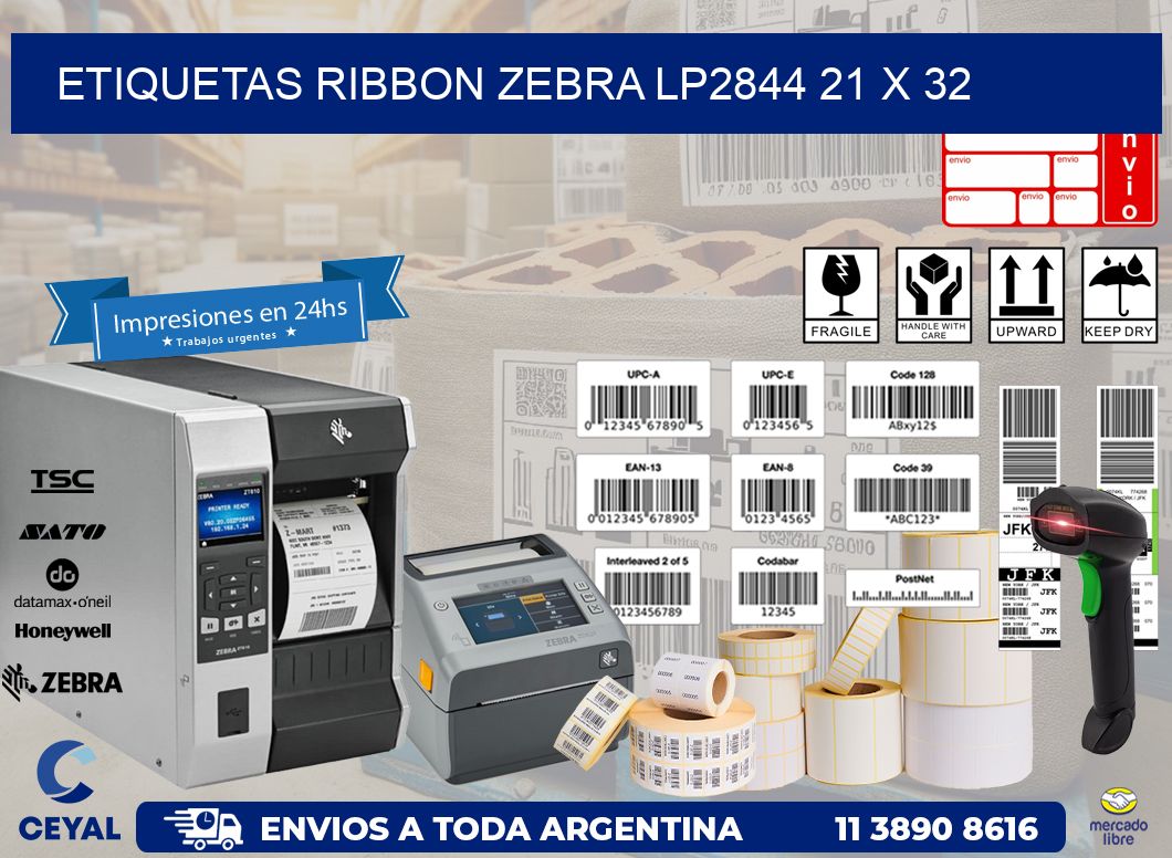 ETIQUETAS RIBBON Zebra LP2844 21 x 32
