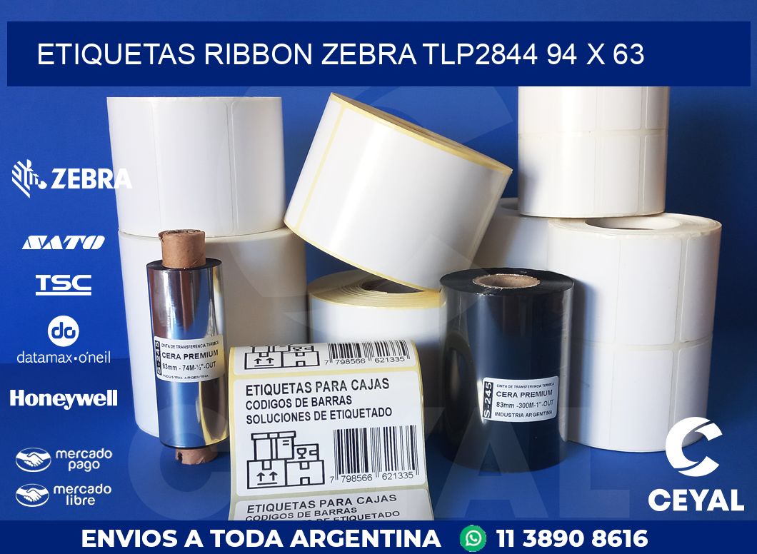 ETIQUETAS RIBBON Zebra TLP2844 94 x 63