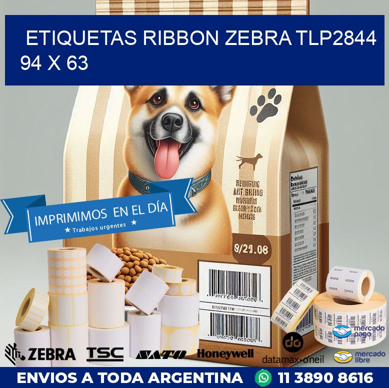 ETIQUETAS RIBBON Zebra TLP2844 94 x 63