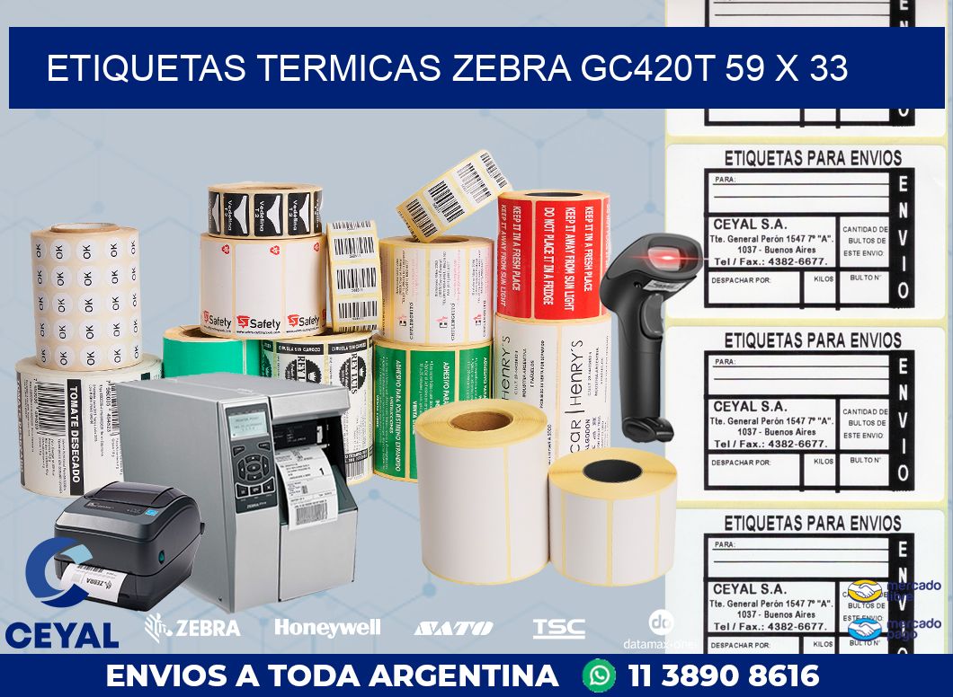 ETIQUETAS TERMICAS ZEBRA GC420T 59 x 33
