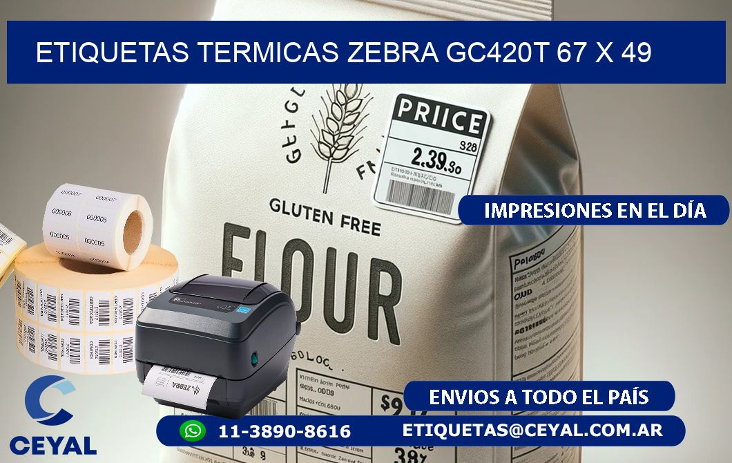 ETIQUETAS TERMICAS ZEBRA GC420T 67 x 49
