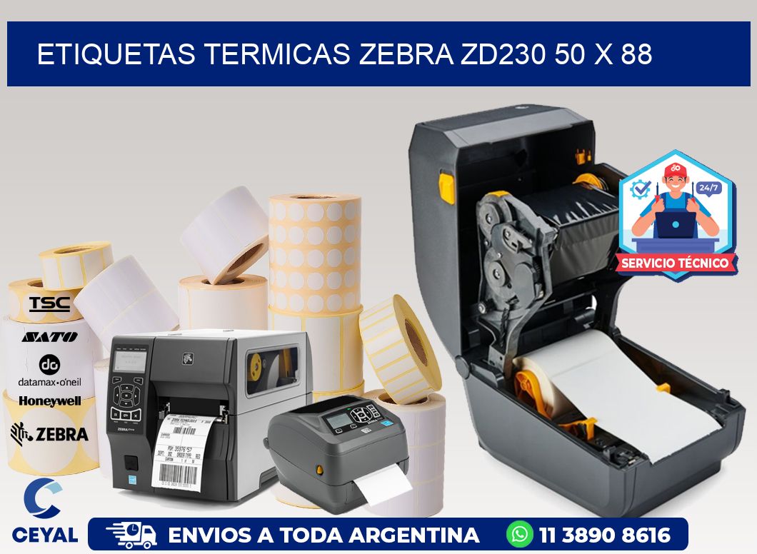 ETIQUETAS TERMICAS ZEBRA ZD230 50 x 88