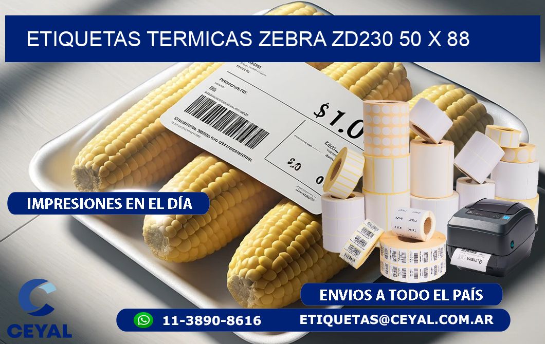 ETIQUETAS TERMICAS ZEBRA ZD230 50 x 88