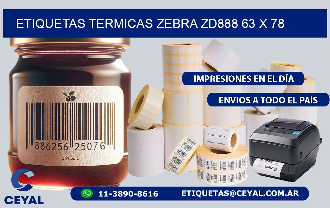 ETIQUETAS TERMICAS ZEBRA ZD888 63 x 78