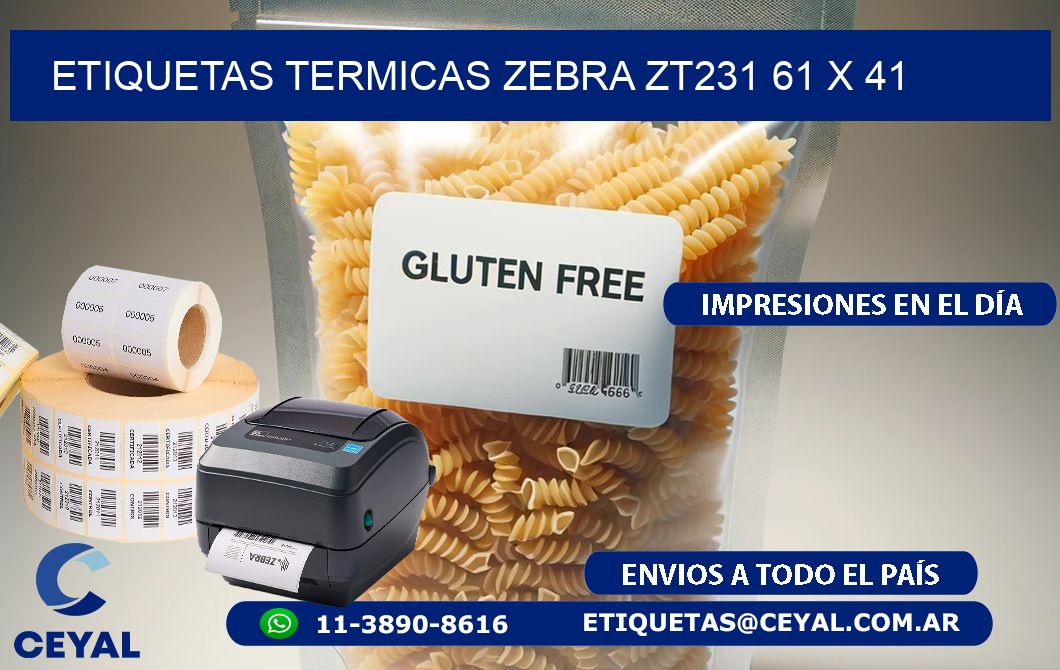 ETIQUETAS TERMICAS ZEBRA ZT231 61 x 41