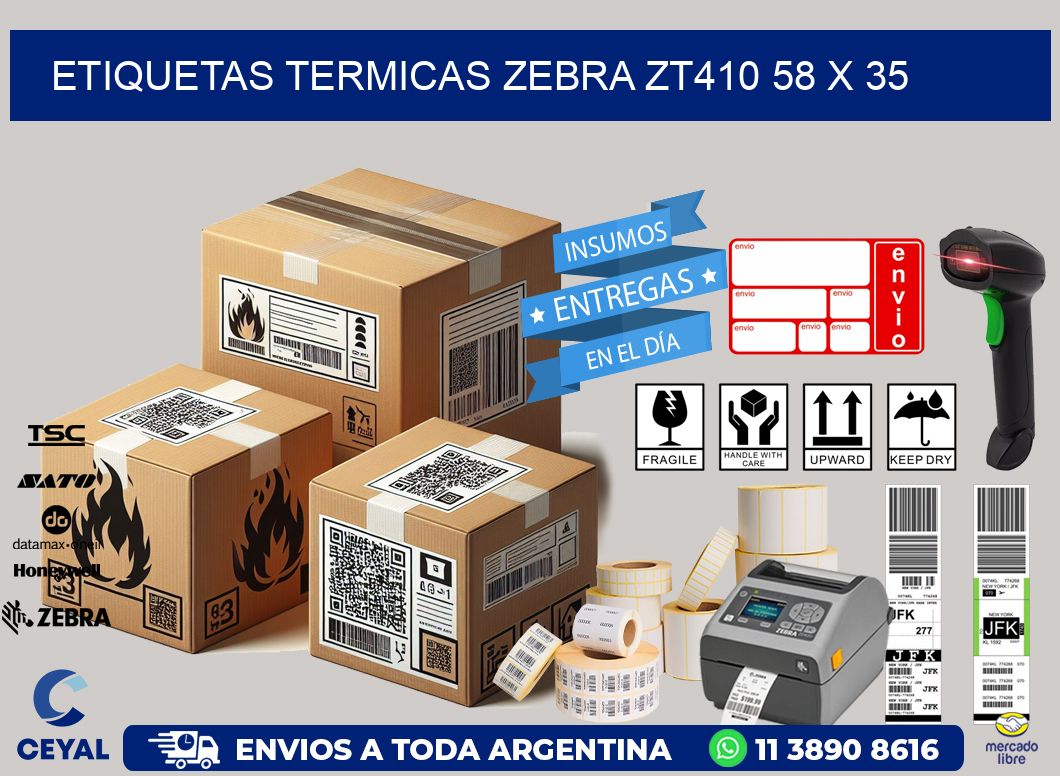 ETIQUETAS TERMICAS ZEBRA ZT410 58 x 35