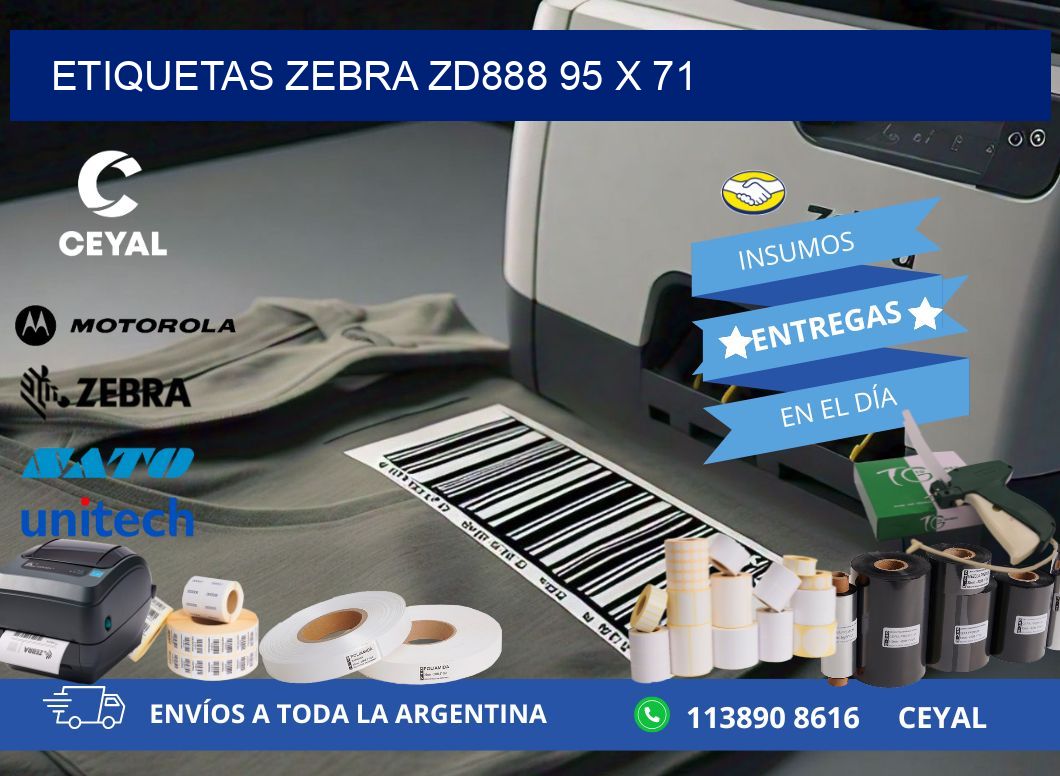 ETIQUETAS Zebra ZD888 95 x 71