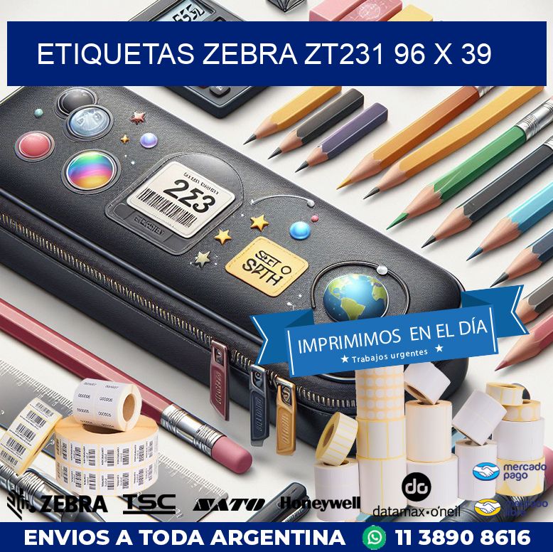 ETIQUETAS Zebra ZT231 96 x 39