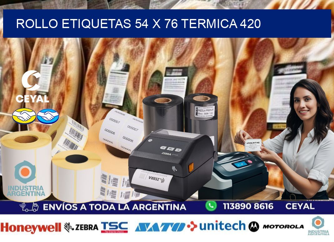 Rollo etiquetas 54 x 76 termica 420