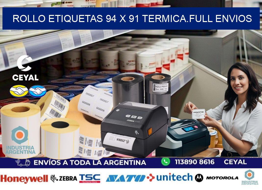 Rollo etiquetas 94 x 91 termica.full envios
