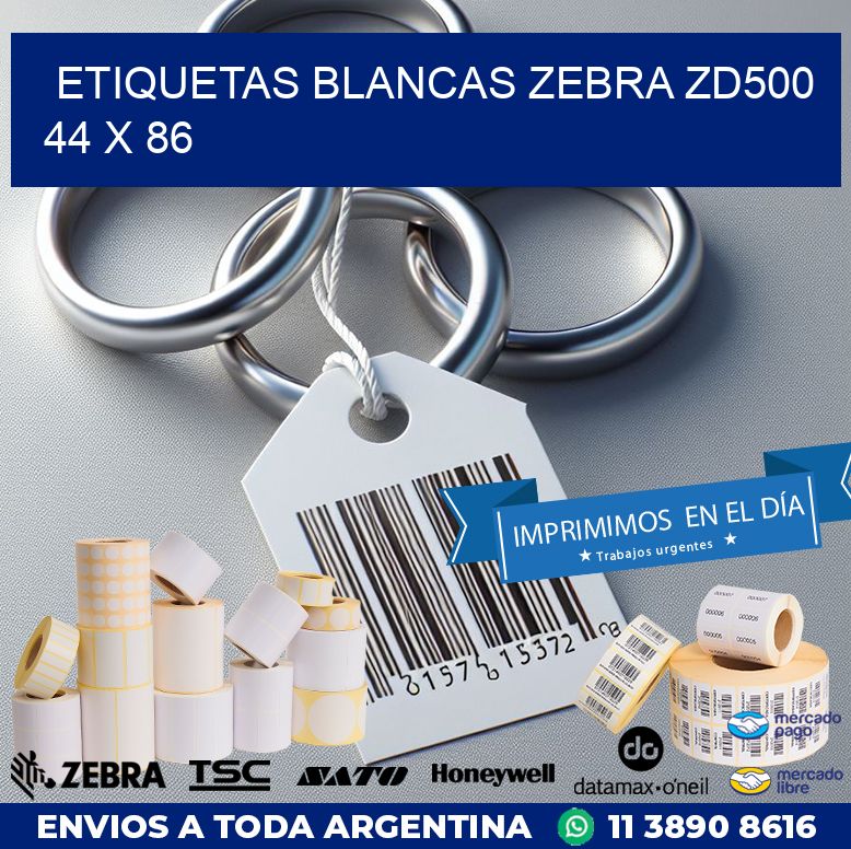 ETIQUETAS BLANCAS ZEBRA ZD500 44 x 86