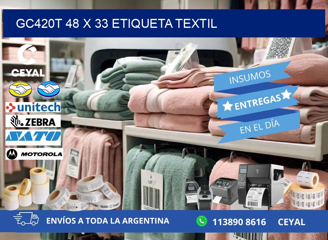 GC420T 48 x 33 ETIQUETA TEXTIL