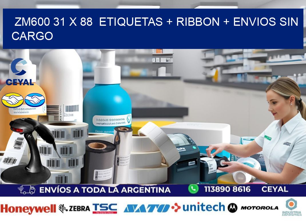 ZM600 31 x 88  etiquetas + ribbon + envios sin cargo
