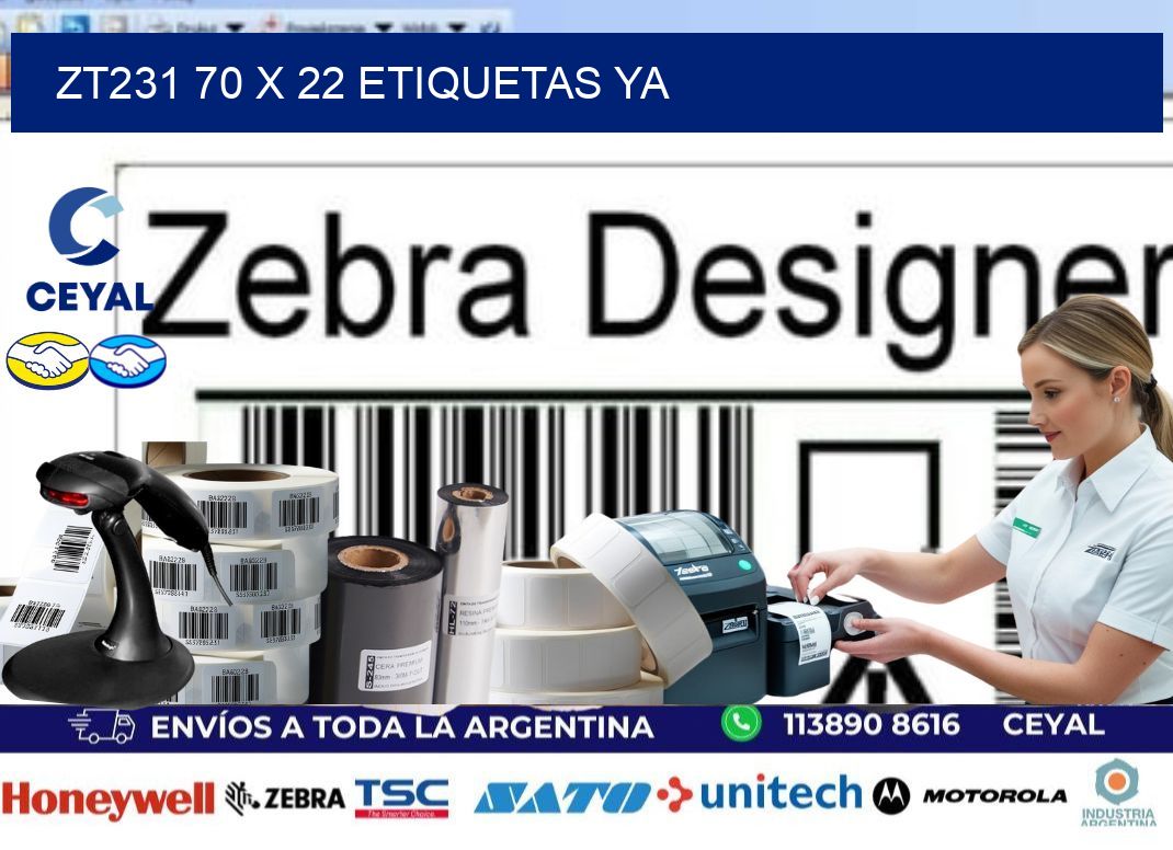 ZT231 70 x 22 ETIQUETAS YA