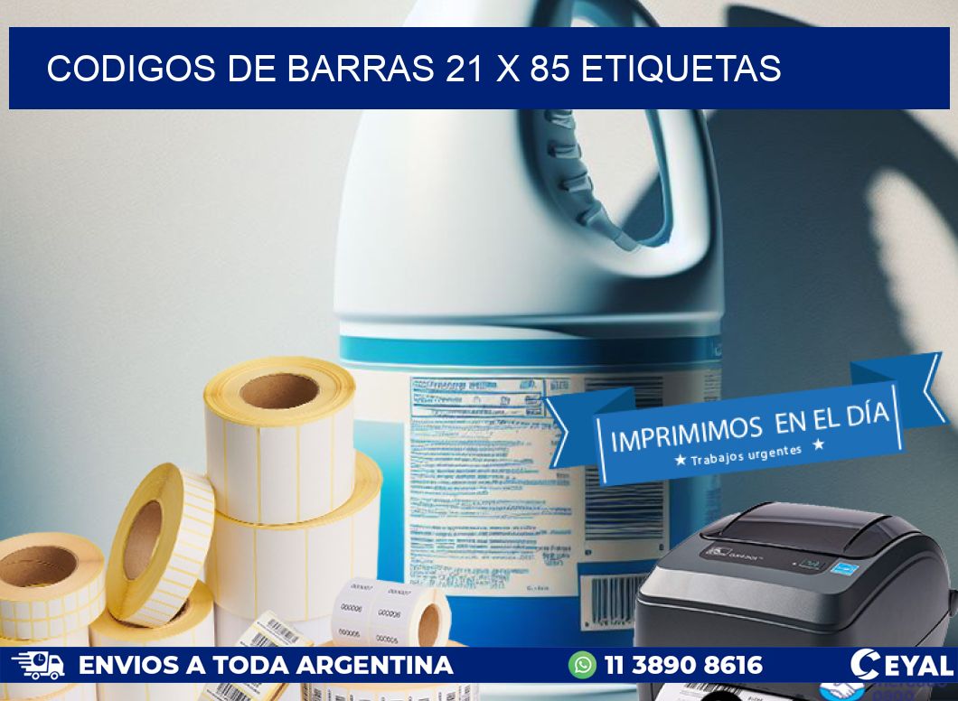 codigos de barras 21 x 85 etiquetas