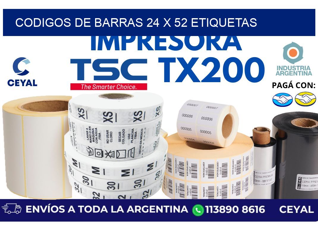codigos de barras 24 x 52 etiquetas