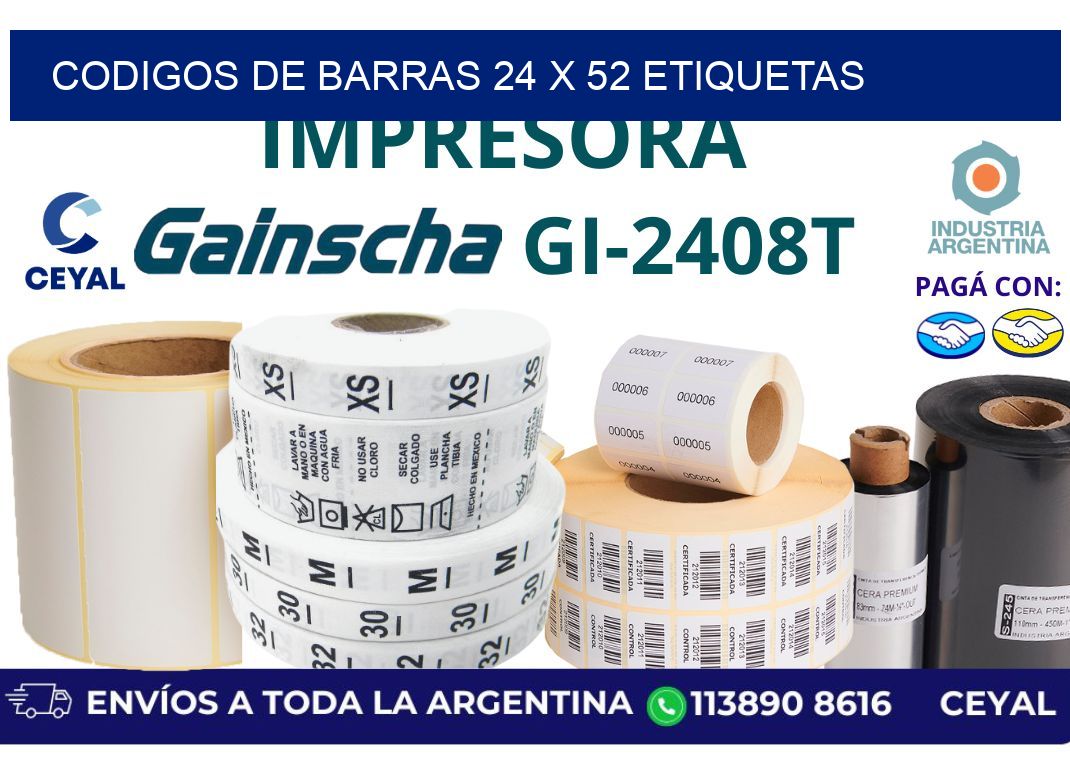 codigos de barras 24 x 52 etiquetas