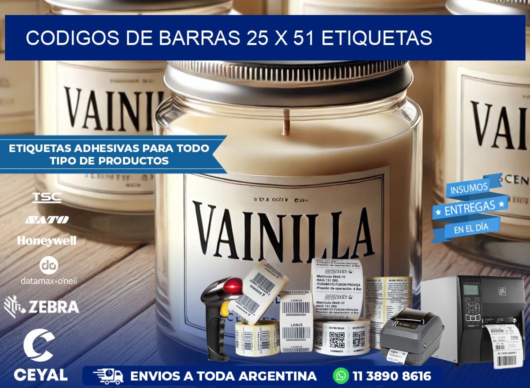 codigos de barras 25 x 51 etiquetas